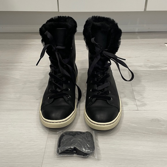 UGG Shoes - UGG Croft Exotic Leather High Top Sneakers Size 7